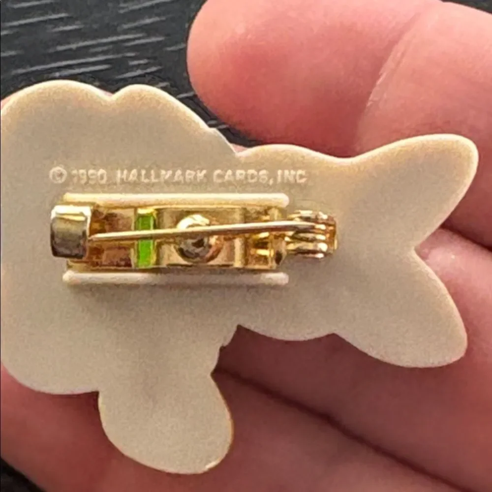 Cute 1990 Hallmark Bunny with Egg Pin Brooch